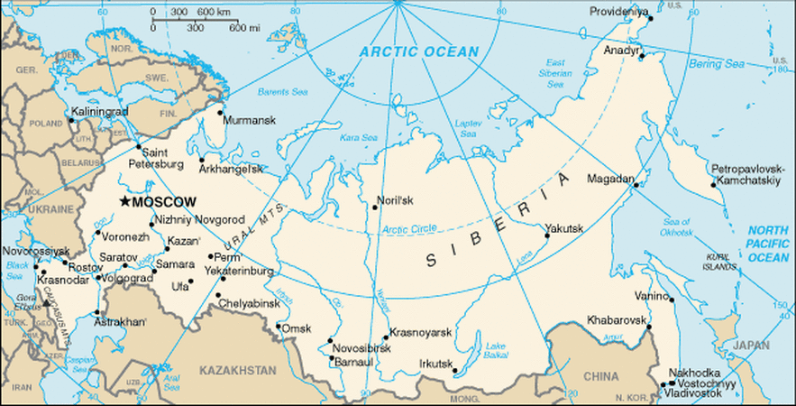 Map Of Russia Cities And Capital Russia